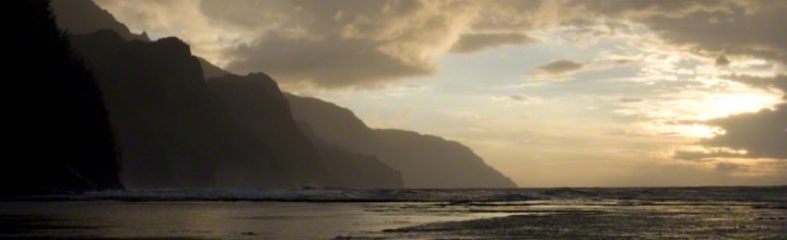 Dusk on Napali Coast