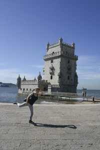 Dancer mimics tower  